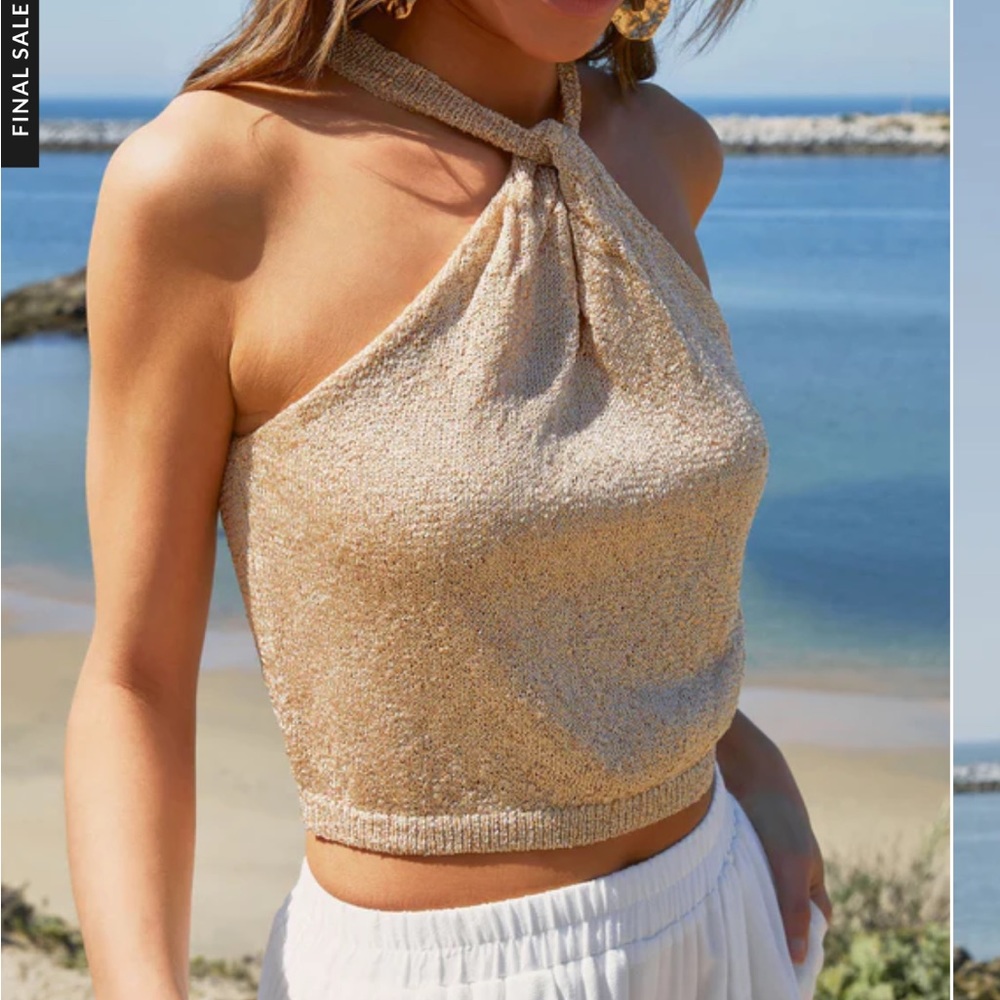 Knit Halter Sequin Top